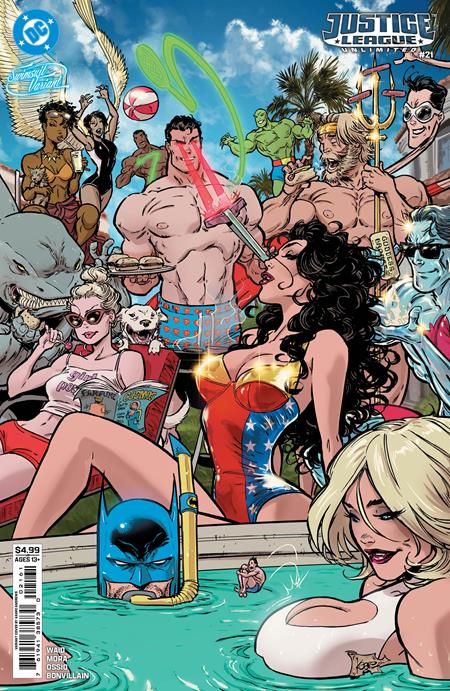 JUSTICE LEAGUE UNLIMITED #21 SWIMSUIT KAARE ANDREWS F COVER