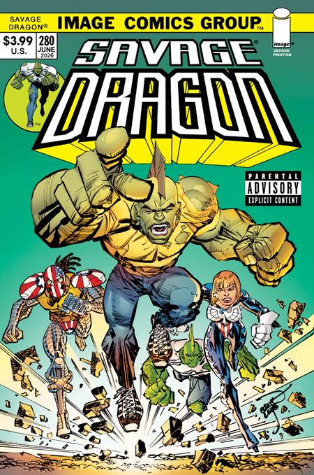 SAVAGE DRAGON #280 2ND PRINTING ERIK LARSEN A COVER