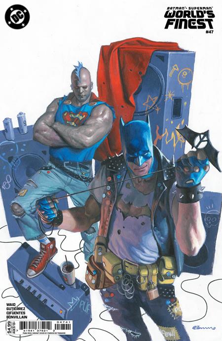 BATMAN SUPERMAN WORLDS FINEST #47 FABRIZIO DE TOMMASO PUNK ROCK E COVER