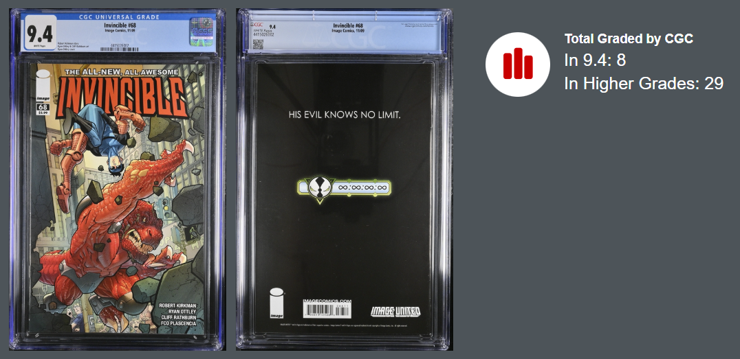 INVINCIBLE #68 CGC 9.4 KEY ISSUE