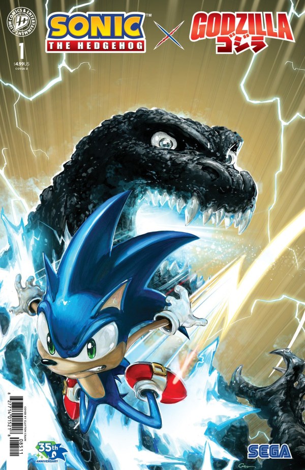 (SIGNED) SONIC THE HEDGEHOG X GODZILLA #1 CLAYTON CRAIN D COVER