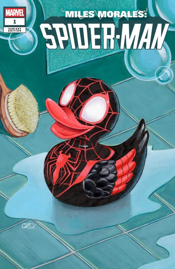 MILES MORALES: SPIDER-MAN #1 MARVEL DUCK CHRISSIE ZULLO E COVER