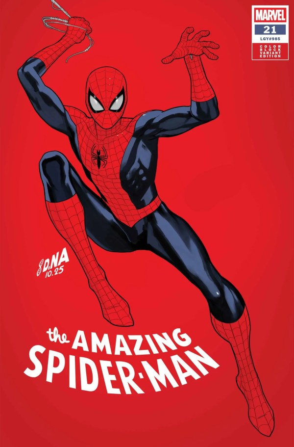 AMAZING SPIDER-MAN #21 DAVID NAKAYAMA COLOR BLOCK RED C COVER