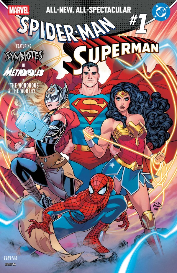 MARVEL/DC: SPIDER-MAN/SUPERMAN #1 RUSSELL DAUTERMAN COVER