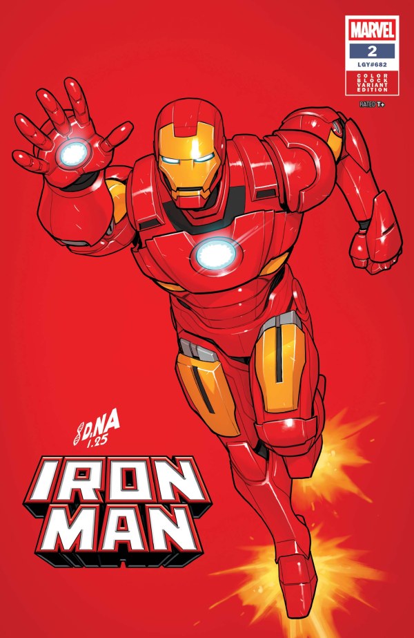 IRON MAN #2 DAVID NAKAYAMA COLOR BLOCK RED C COVER