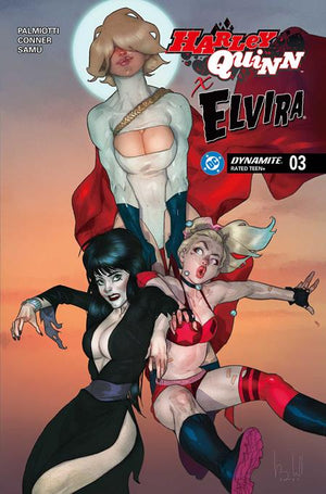 HARLEY QUINN X ELVIRA #3 BEN CALDWELL D COVER