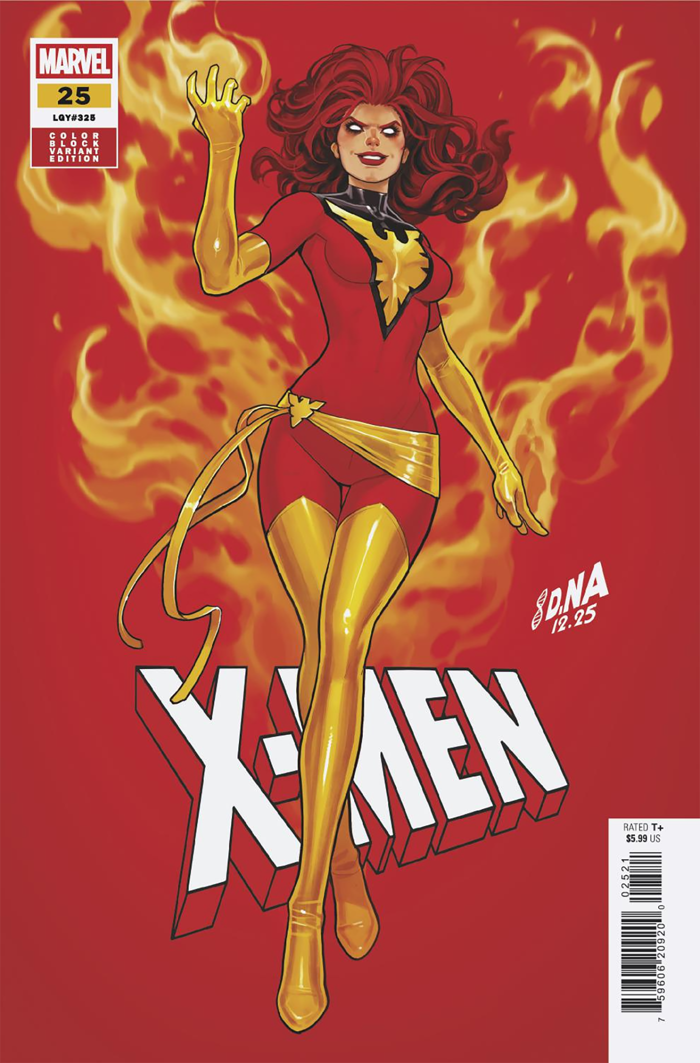 X-MEN #25 DAVID NAKAYAMA COLOR BLOCK RED B COVER