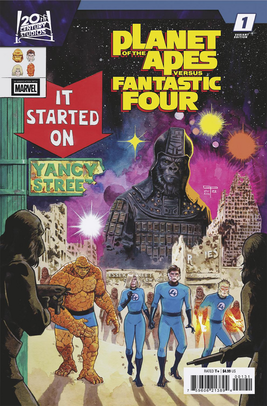 PLANET OF THE APES VS. FANTASTIC FOUR #1 GERMAN PERALTA HOMAGE C COVER