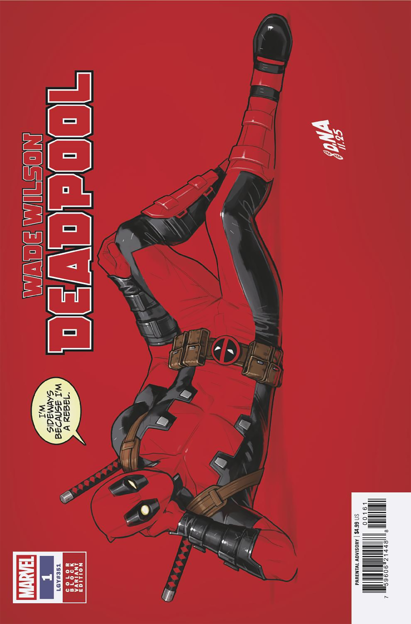 WADE WILSON: DEADPOOL #1 DAVID NAKAYAMA COLOR BLOCK RED F COVER