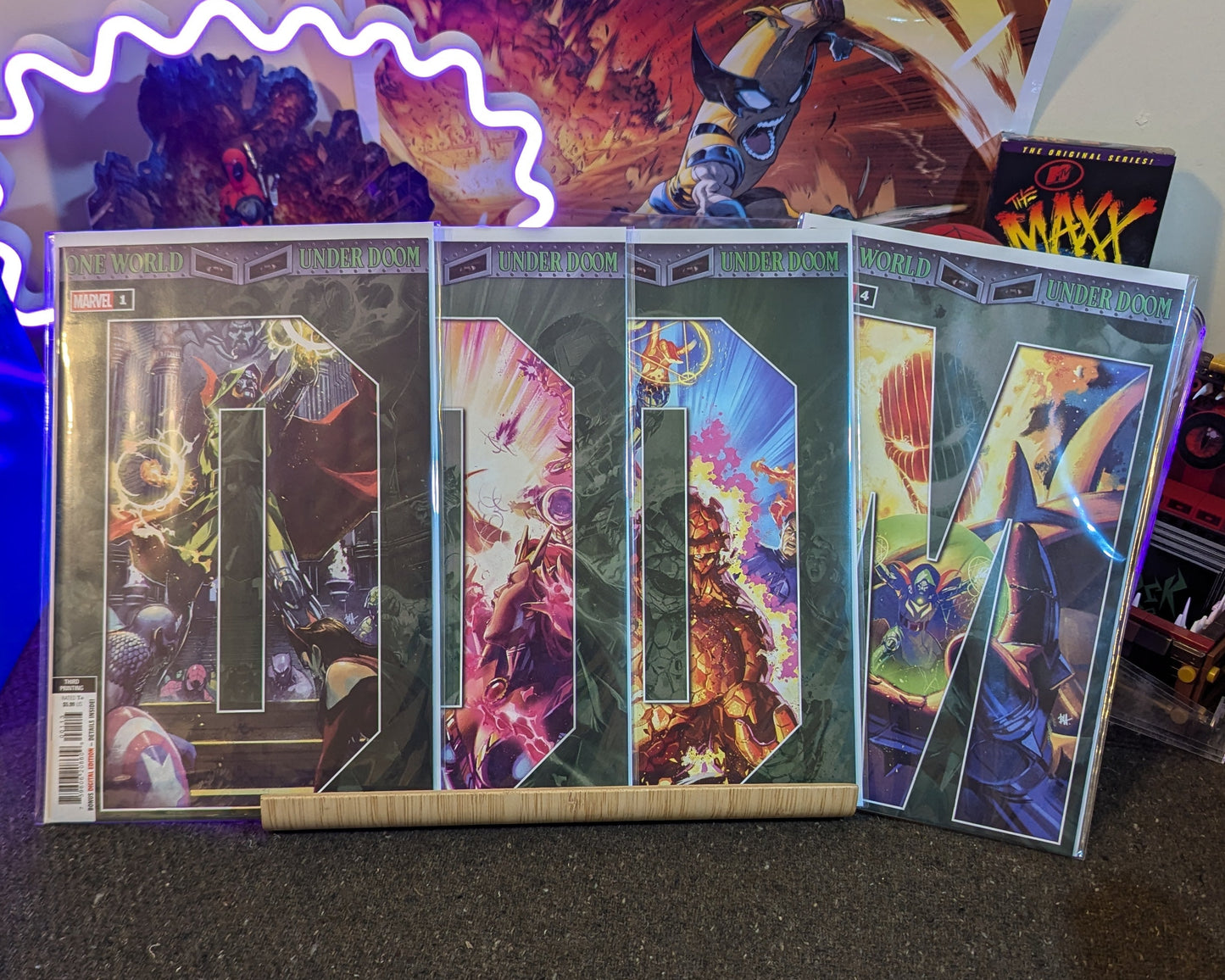 ONE WORLD UNDER DOOM #1-4 REPRINT CONNECTING COVER SET (2025)
