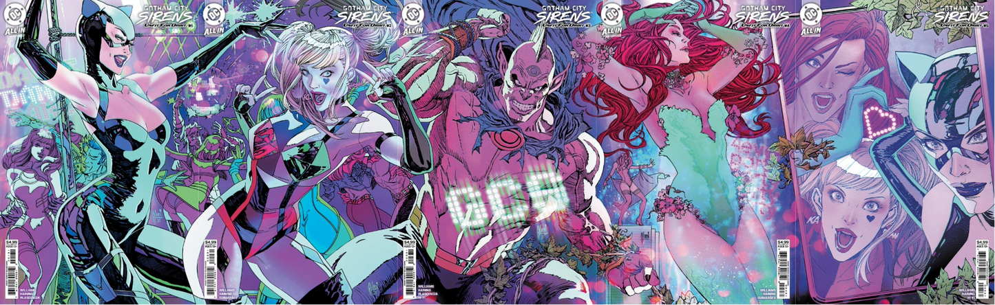 GOTHAM CITY SIRENS : UNFIT FOR ORBIT #1-5 CONNECTING VARIANT COVER SET