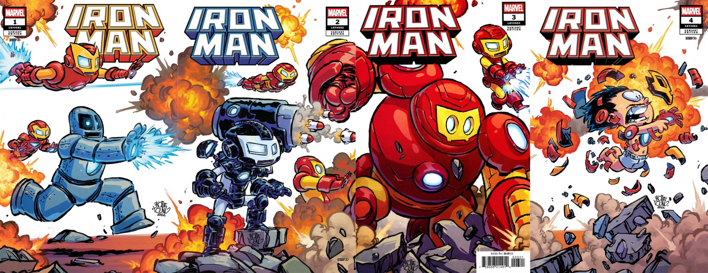 IRON MAN #1-4 SKOTTIE YOUNG CONNECTING COVER SET