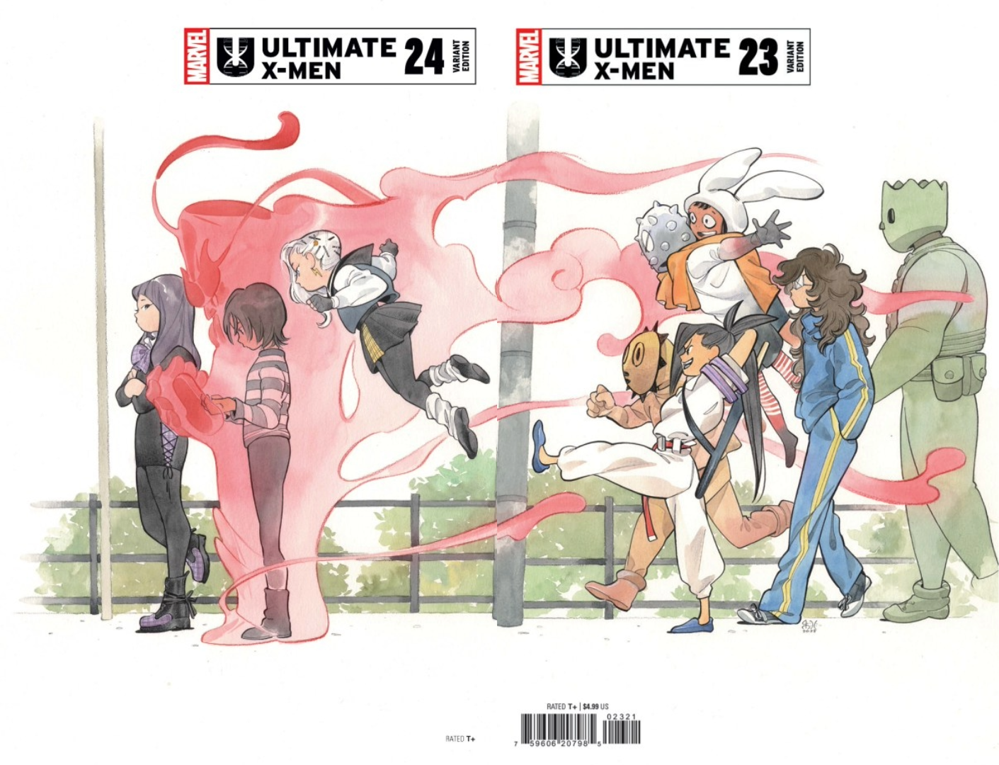 ULTIMATE X-MEN #24 & 23 PEACH MOMOKO CONNECTING B COVER SET
