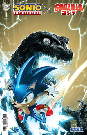 (SIGNED) SONIC THE HEDGEHOG X GODZILLA #1 CLAYTON CRAIN D COVER