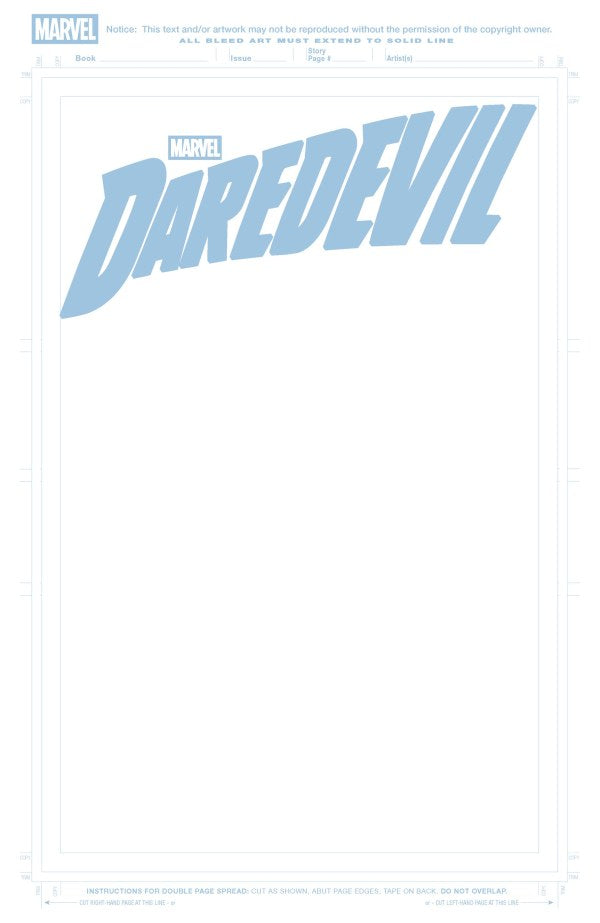 DAREDEVIL #1 BLUE LINE BLANK G COVER