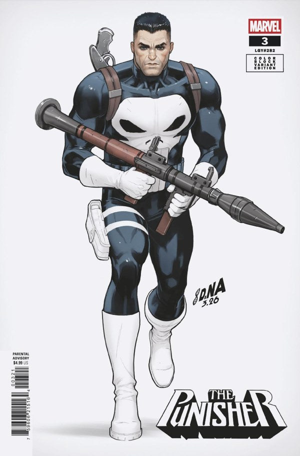 PUNISHER #3 COLOR BLOCK WHITE DAVID NAKAYAMA B COVER