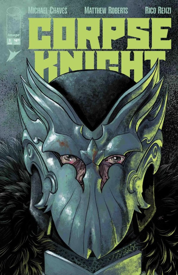 CORPSE KNIGHT #1 (OF 6) HELMET DIE CUT MATTHEW ROBERTS G COVER