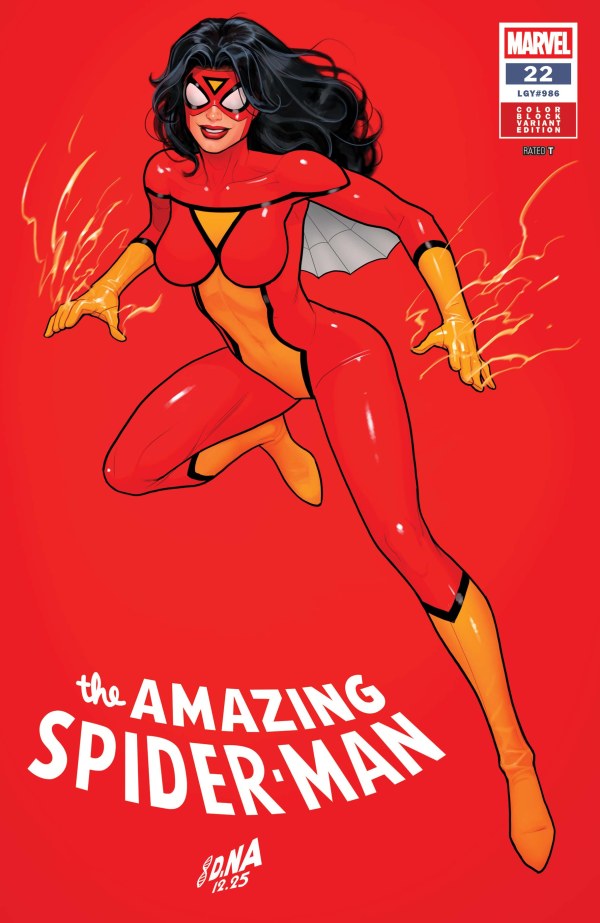 AMAZING SPIDER-MAN #22 DAVID NAKAYAMA COLOR BLOCK RED C COVER
