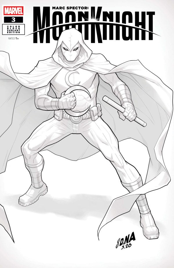 MARC SPECTOR: MOON KNIGHT #3 COLOR BLOCK WHITE DAVID NAKAYAMA B COVER