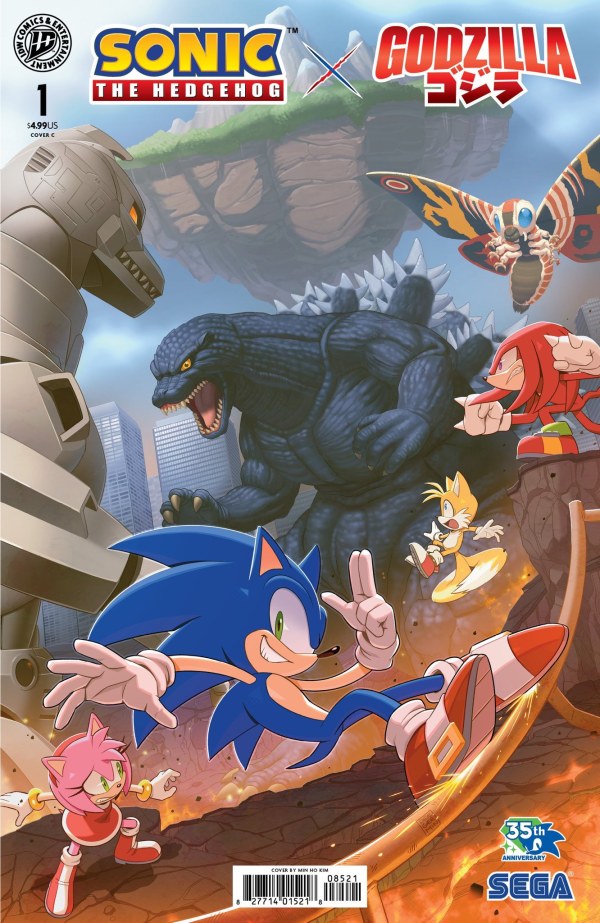 (SIGNED) SONIC THE HEDGEHOG X GODZILLA #1 MIN HO KIM C COVER