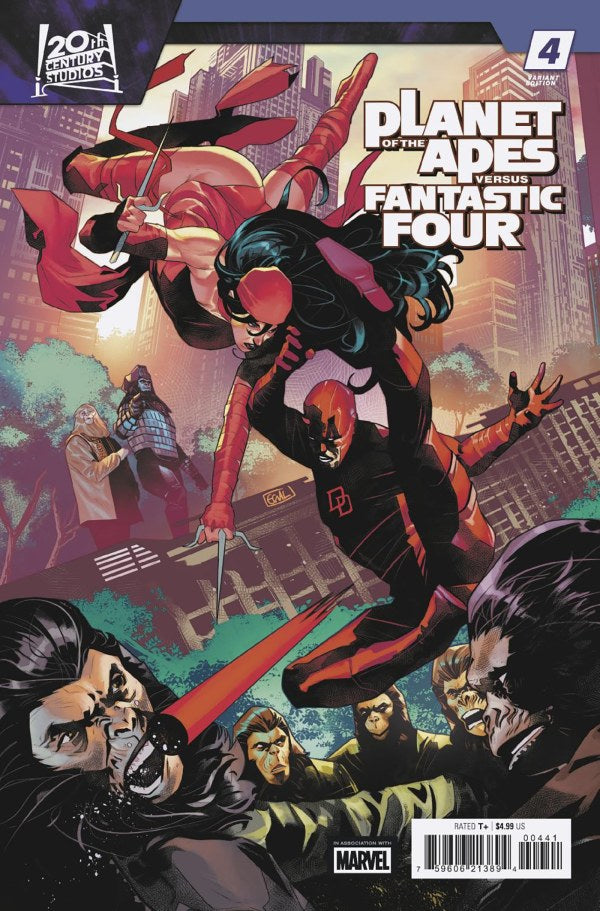 PLANET OF THE APES VS. FANTASTIC FOUR #4 EDWIN GALMON D COVER