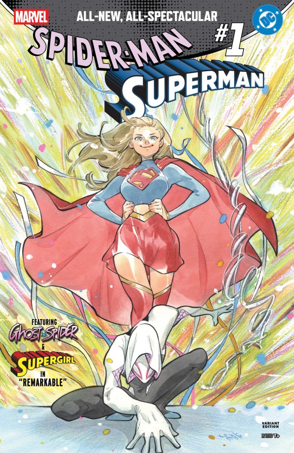 MARVEL/DC: SPIDER-MAN/SUPERMAN #1 PEACH MOMOKO COVER