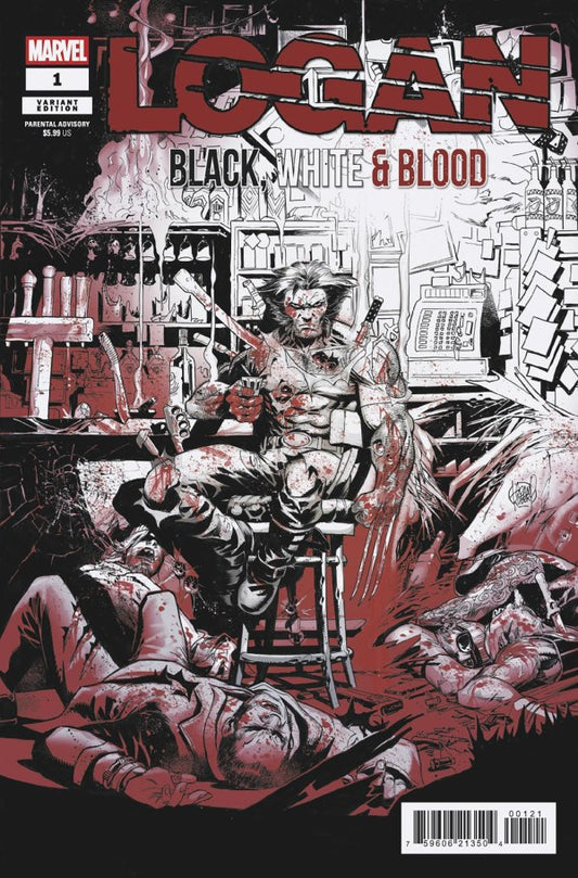 LOGAN: BLACK, WHITE & BLOOD #1 ADAM KUBERT B COVER