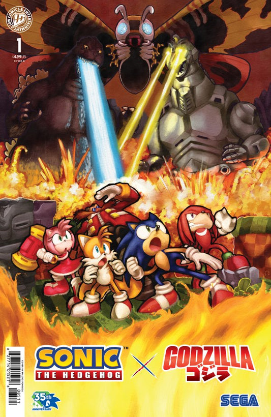 (SIGNED) SONIC THE HEDGEHOG X GODZILLA #1 MAURO FONSECA B COVER