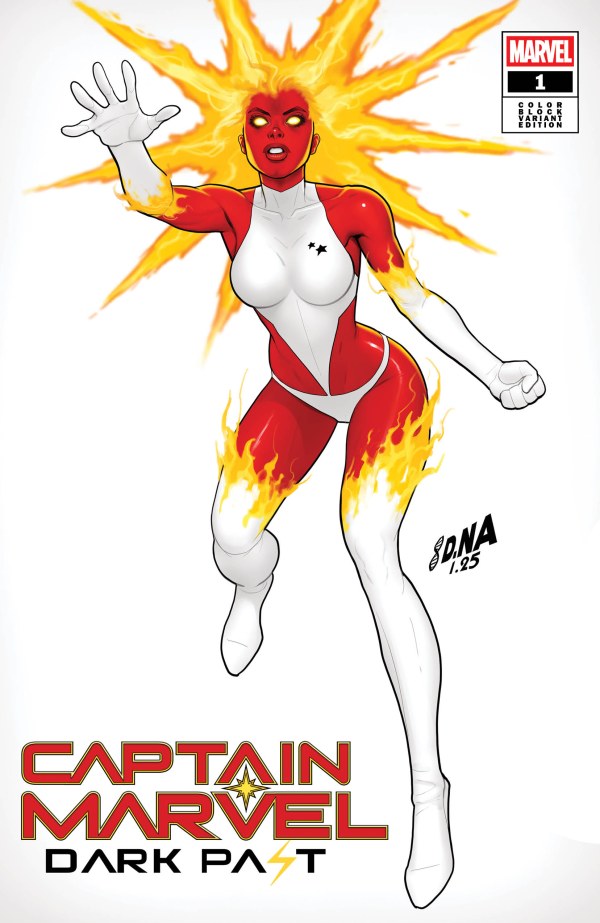 CAPTAIN MARVEL: DARK PAST #1  COLOR BLOCK WHITE DAVID NAKAYAMA E COVER