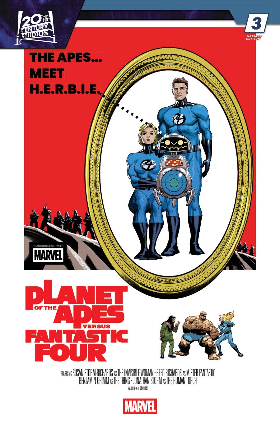 PLANET OF THE APES VS. FANTASTIC FOUR #3 MOVIE HOMAGE PETE WOODS C COVER